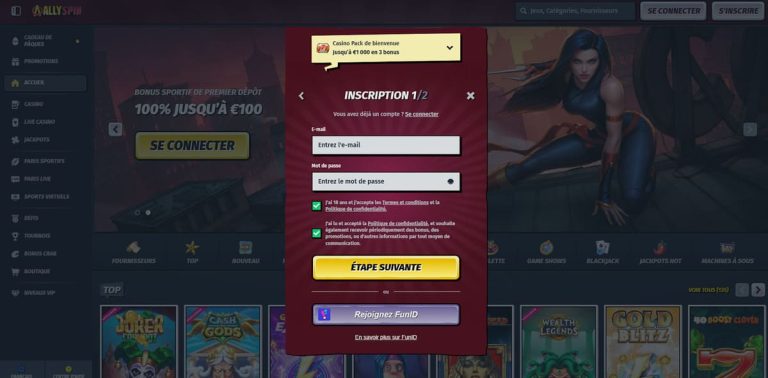 Allyspin Casino inscription